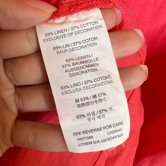 J. CREW Linen Blend Sleeveless Embroidered Mini Dress. Size Small - Picture 7 of 7